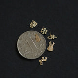 9k Solid Red Nose Fawn Earrings - Christmas Snowflake Tree Candy Gift