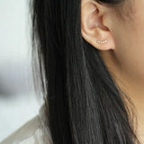 Spike 9k Solid Stud Earring Czech Crystal