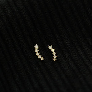 Spike 9k Solid Stud Earring Czech Crystal