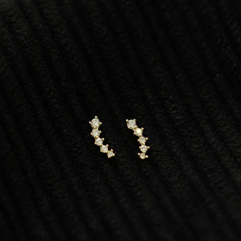Spike 9k Solid Stud Earring Czech Crystal