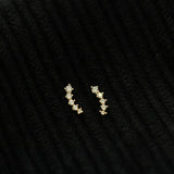 Spike 9k Solid Stud Earring Czech Crystal