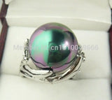 Elegant 14mm Gray Red Yellow Shell Pearl Ring