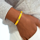 Personalised Evil Eye Enamel Bangle Stainless Steel Bracelet
