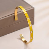 Personalised Evil Eye Enamel Bangle Stainless Steel Bracelet