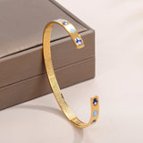 Enamel Bangle HAMSA & AYATUL KURSI Cuff Personalised Bracelet