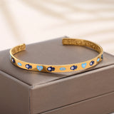 Enamel Bangle HAMSA & AYATUL KURSI Cuff Personalised Bracelet