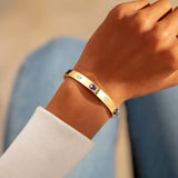 Enamel Bangle HAMSA & AYATUL KURSI Cuff Personalised Bracelet