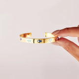Enamel Bangle HAMSA & AYATUL KURSI Cuff Personalised Bracelet