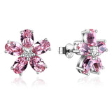 S925 Sterling Silver Petal Stud Earrings For Girls
