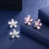 S925 Sterling Silver Petal Stud Earrings For Girls