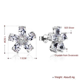 S925 Sterling Silver Petal Stud Earrings For Girls