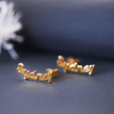 Custom Three Colors Name Earrings for Women