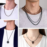 Men Women Braided Rope Necklace Waterproof
