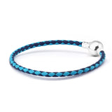Woven Leather Bracelet Women Silver 925 Sterling Jewelry