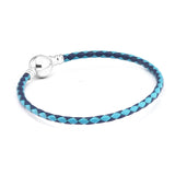 Woven Leather Bracelet Women Silver 925 Sterling Jewelry