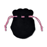 Pink Ribbon Flannel Bag Pouch For Bead Charm Earrings Necklace