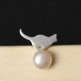 GQTORCH Pearls Stud Earrings Cat Play Ball Natural Freshwater Pearls