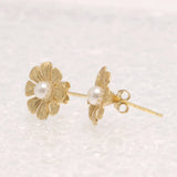 GQTORCH Sunflower Earrings With Pearls 925 Sterling Silver Jewelry