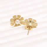 GQTORCH Sunflower Earrings With Pearls 925 Sterling Silver Jewelry