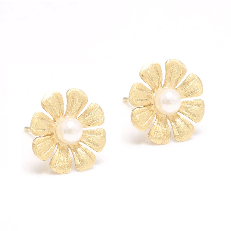 GQTORCH Sunflower Earrings With Pearls 925 Sterling Silver Jewelry