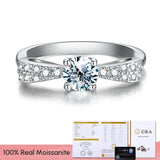 0.5CT Moissanite Wedding Bow Knot Ring 925 Silver