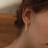 925 Silver Rectangle Large Hoop Earrings Fine Jewelry