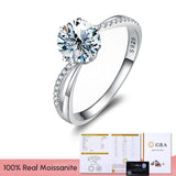 925 Silver Moissanite Crown Solitaire Ring for Women Wedding Band