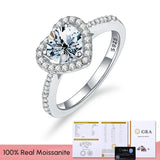 Heart Moissanite Ring 925 Silver Engagement Anniversary Jewelry