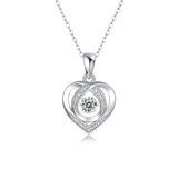 Heart Shape Moissanite Necklace 925 Sterling Silver Pendant for Women