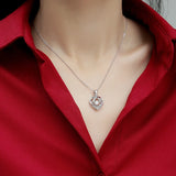 Heart Shape Moissanite Necklace 925 Sterling Silver Pendant for Women