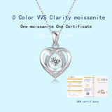 Heart Shape Moissanite Necklace 925 Sterling Silver Pendant for Women
