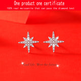 D Moissanite Stud Earrings 925 Sterling Silver Jewelry Hot Sell