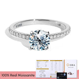 5ct Moissanite Solitaire Wedding Ring Genuine 925 Sterling Silver