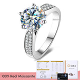 1CT Moissanite Diamond Gemstones Rings 925 Sterling Silver Wedding Jewelry