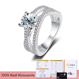 Moissanite Twisted Ring 925 Sterling Silver Wedding Band Women Fine Jewelry