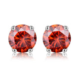 0.5-1ct D Multicolor Moissanite Stud Earrings 925 Sterling Silver Fine Jewelry