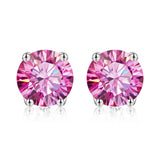 0.5-1ct D Multicolor Moissanite Stud Earrings 925 Sterling Silver Fine Jewelry