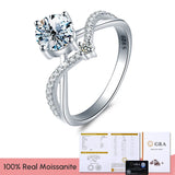 0.5CT D Moissanite Diamond Princess Crown Ring in 925 Sterling Silver