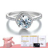 Sparkling 1CT Moissanite Diamond Ring Real 925 Sterling Silver