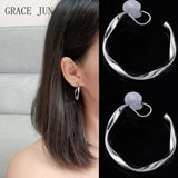 C Shape Hoop Clip Earrings Geometric Circle Ear Clip