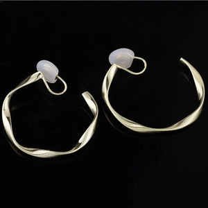 C Shape Hoop Clip Earrings Geometric Circle Ear Clip
