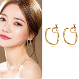 C Shape Hoop Clip Earrings Geometric Circle Ear Clip