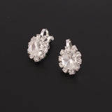 GRACE Rhinestone Crystal Oval Clip on Earrings for Women&Girl