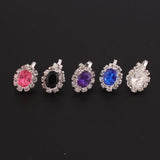 GRACE Rhinestone Crystal Oval Clip on Earrings for Women&Girl