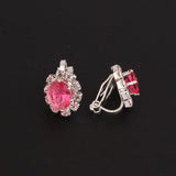 GRACE Rhinestone Crystal Oval Clip on Earrings for Women&Girl