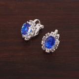 GRACE Rhinestone Crystal Oval Clip on Earrings for Women&Girl
