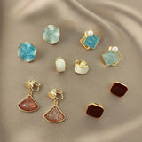 GRACE 5Pairs/Set Pearl Clip Earrings Women's Ear Cuff Jewelry