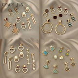 GRACE 5Pairs/Set Pearl Clip Earrings Women's Ear Cuff Jewelry