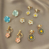 GRACE 5Pairs/Set Pearl Clip Earrings Women's Ear Cuff Jewelry