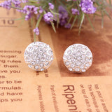 Simulated Pearl Rhinestone Clip on Earrings for Women